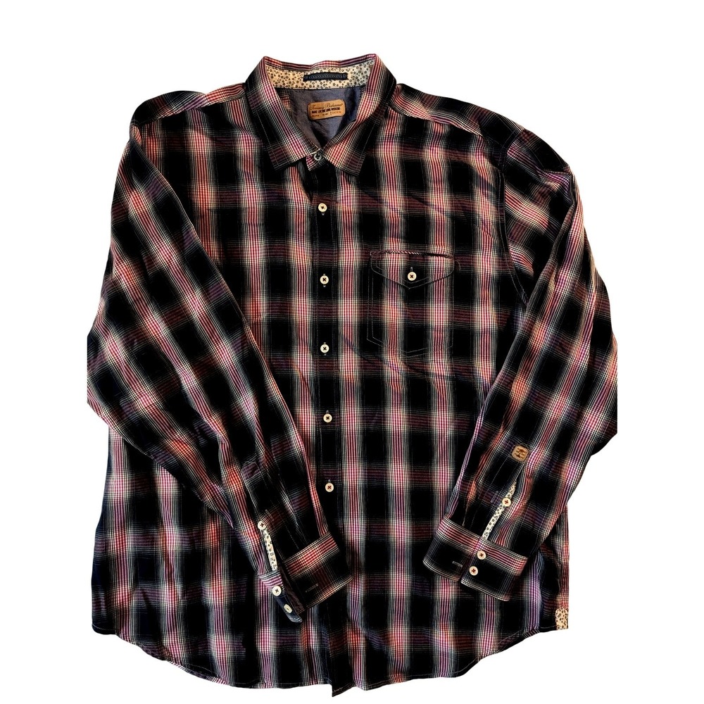Tommy Bahama long sleeve blue purple‎ plaid button down size XXL Casual Layering